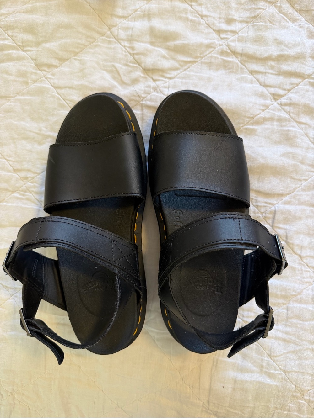 Dr. Martens Women’s Black Leather Strapped Sandals